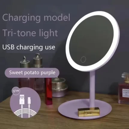Makeup mirror with white light led daylight detachable vanity mirror/storage base 3 modes mirror with light gift usb cable - Image 7