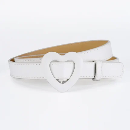 New Love Heart Button PU Needle Buckle Thin Waist Belt with Casual Decoration Paired High-end Unisex Girls's Belts for Children - Image 7