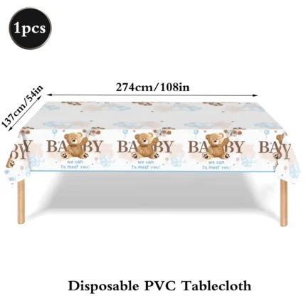 Cute Teddy Bear Disposable Tableware Set Plates Napkins Kids Bear Birthday We Can Bearly Wait Baby Shower Party Decors Supplies - Image 10
