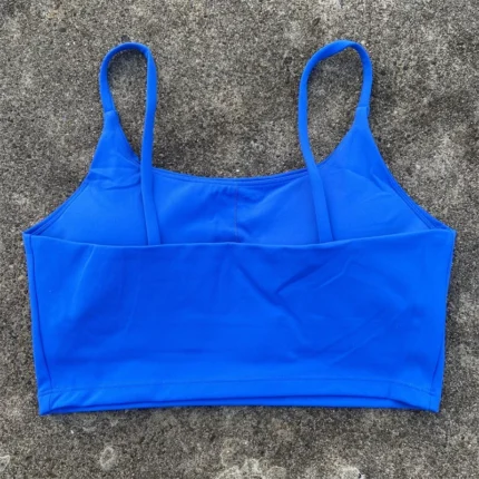 Women's Solid Color Spaghetti Strap Sports Bra Tight Fitness Camisole Top with Chest Pad for Yoga, Gym & Comprehensive Training - Image 10