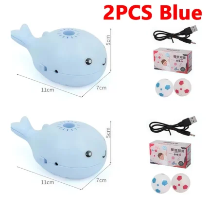 Interactive Cat Toys Electric Jet Floating Ball Cat Toy Whale Shaped Cat Toy Portable USB Dual Function Fan Pet Toy for Teaser - Image 8
