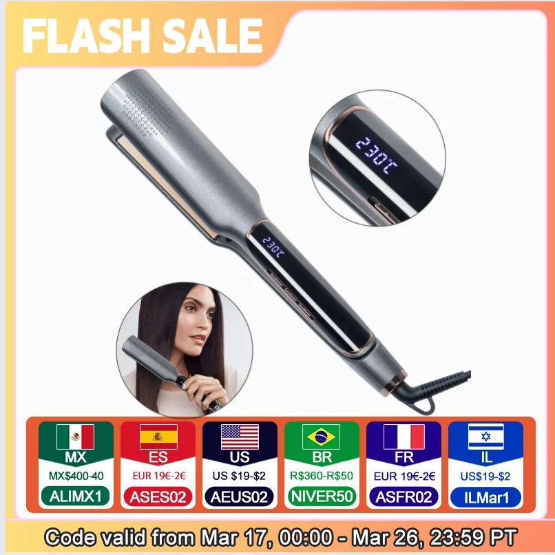 Se4d0b0599a3945ae94d54f5793bb4ccbI.webp Ladies Ceramic Negative Ion Hair Straightener And Curler Multi-temperature Control Home Use Hair Styling Tool Dual-Purpose Iron - Image 1