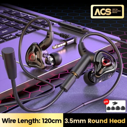 Type C Wired Headphones Gaming Earphones USB-C Handsfree Pluggable Microphone Earbuds 3.5mm Cable Headset Gamer For Phone Tablet - Image 8