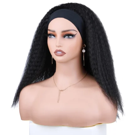Short Kinky Straight Synthetic Wig High Puff Synthetic Hair Wig Afro Style Wig for Women Short Puffy Yaki Straight Synthetic Wig - Image 3