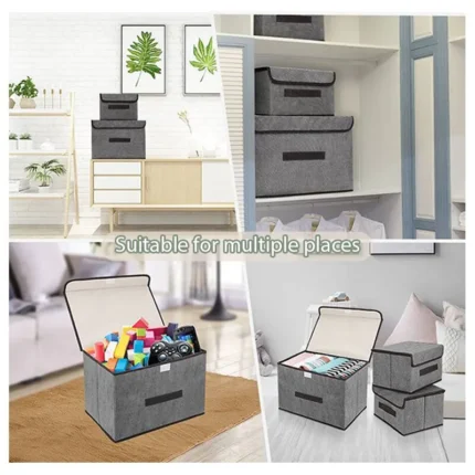 Fold Non Woven Fabric Storage Box Gray Home Supplies Clothing Underwear Sock And Kid Toy Storage Organizer Cosmetics - Image 5