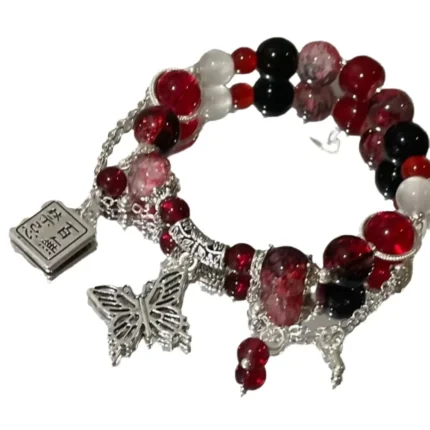 2024 New Trendy Red Beaded Chain Bracelet for Women Simple Hollow Butterfly Pendant Bracelets Jewelry Gifts Accessories - Image 6