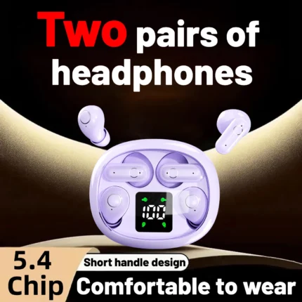 2in1 Small Mini Sleeping Headphones,Sport Wireless Earphones Bluetooth 5.4,HiFi Bass Stereo Dual Headset Noise Reduction Earbuds - Image 8