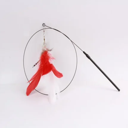 Funny Cat Toy Folorful Fluffy Feather With Bell Sucker Cat Stick Toy Kitten Play Interactive Detachable Teaser Wand Cat Supplies - Image 16