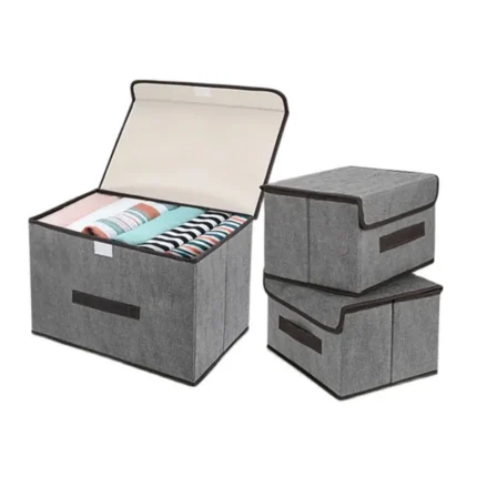 Fold Non Woven Fabric Storage Box Gray Home Supplies Clothing Underwear Sock And Kids Toy Cosmetics Household Storage Organizer