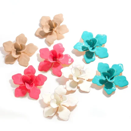 girlgo ZAA Statement Big Flower Earrings 2025 New Beach Holiday Creative Fashion Pendientes Suitable for Wearing Jewelry Summer - Image 5