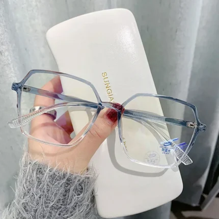 New Fashion Big Square Frame Anti Blue Light Glasses Ultra-Light Transparent Gradient Men Women Eye Protection Spectacles - Image 3
