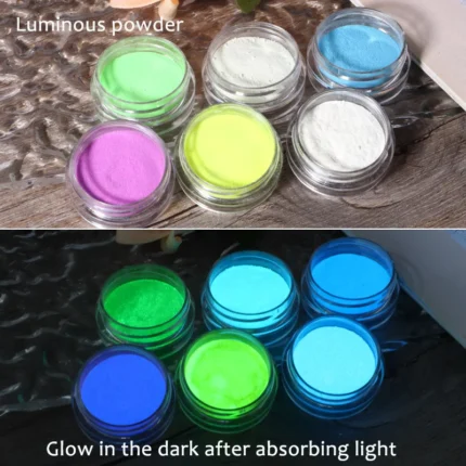 6PCS/SET Luminous Nail Glitter Powder Glow In The Dark Green Orange Neon Pigment Dust Fluorescence Luminescent Manicure Decor - Image 7