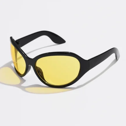Fashion Brand Y2K Punk Sunglasses Goggle New Women Men Oval Sports Sun Glasses Female Oversized Black Shades Eyewear UV400 - Image 5