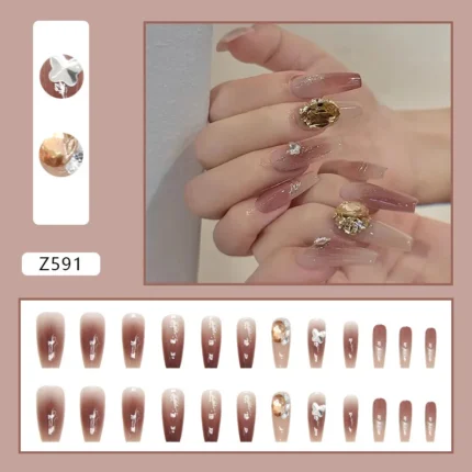Luxury Little Fragrance Wearing High Grade Fake Nails Charm Paste Summer Party Sisters Girlfriend's High-end Fake Nails - Image 14