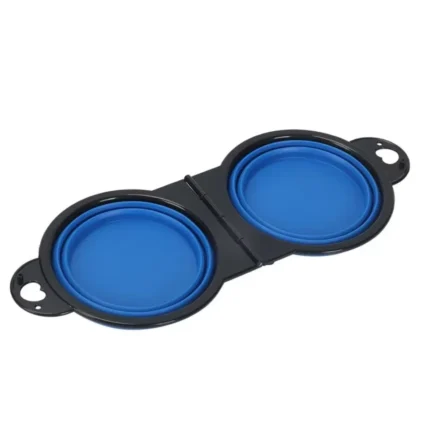 1-piece 2-in-1 foldable dual bowl feeding bowl portable outdoor travel dog and cat drinking bowl pet Supplies - Image 6