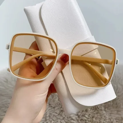 Outdoor Sunglasses Gradient Square Decoration Black Large Frame Transparent Trend Sunglasses 2025 Oversize Fashion Glasses - Image 10