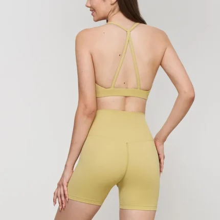 2024 New Yoga Shorts Sets Shockproof Vest High Waist Shorts Breathable Women's Tight Fitting Sports Yoga Sexy Crop Top Gym Set - Image 10