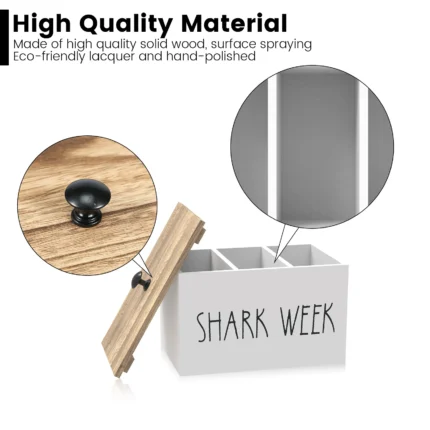 Fashionable Tampon Holder Wood Feminine Product Organizer Girl Stuff Box with Compartments Solid Tampon Holder for Women - Image 4