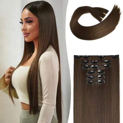 Clip In Hair Extensions Hair Extensions Thick Long Lace Weft Lightweight Synthetic Hairpieces For Women - Image 16