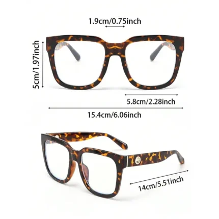 1PC Fashion Square Oversized Plastic Frame Women Clear Glasses For Men Daily Life Take Photo Eyeglasses Clothing Accessories. - Image 3