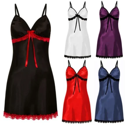 Oversized Lace Suspenders Women's Nightgown Bow Decoration Sleeping Clothes Skirts Light Thin Breathable Female Suspender Dress