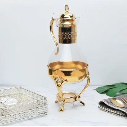 Southeast Asia Metal Retro Coffee Pot 3-piece Mirror Plating Process Can Be Heated Glass Coffee Pot Coffee Maker  Espresso - Image 7