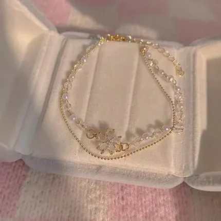 Geometric Smooth Rhinestone Chain Five Leaf Grass Flower Adjustable Bracelets for Women Fashion Jewelry Minimalist Accessories - Image 16