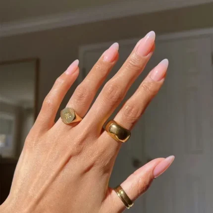 24Pc False Nails with Glue Almond Black Red Gradient Design Detachable Rhinestone Acrylic Fake Nail Long Stiletto Press on Nails - Image 31