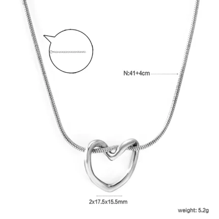 LUXUSTEEL Mini Cute Small Twist Heart Pendant Necklace Lover's Gift Stainless Steel Golden Plated Snake Chains Necklace Extender - Image 11