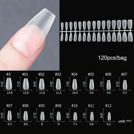 120pcs/Bag Press on Nails Coffin Nail Tips clear Full Cover Fake Nail Artificial Press on Long Ballerina - Image 27