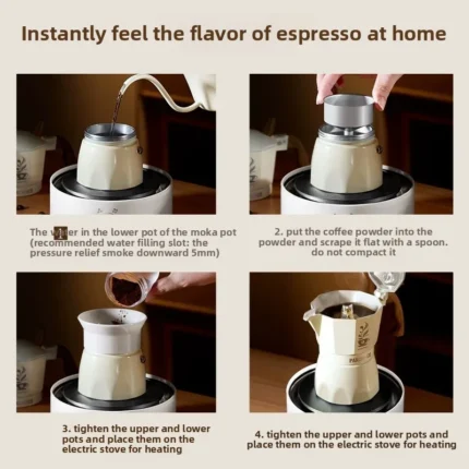 Single Valve Mocha Pot Home Small Espresso Portable Coffee Machine Hand-made Pot Coffee Set - Image 4