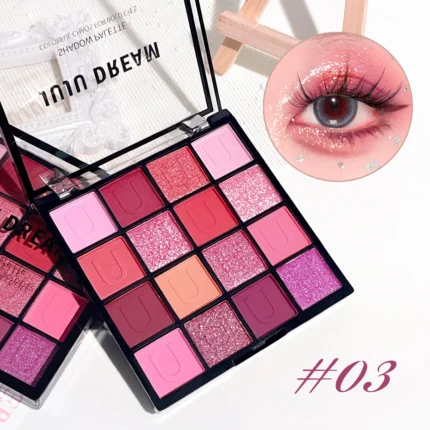 16 Colors Eyeshadow Palette, Koi Mermaid Palette, Wizard of Oz, Pearlescent Matte, Fine Glitter, Macaron Eyeshadow - Image 14