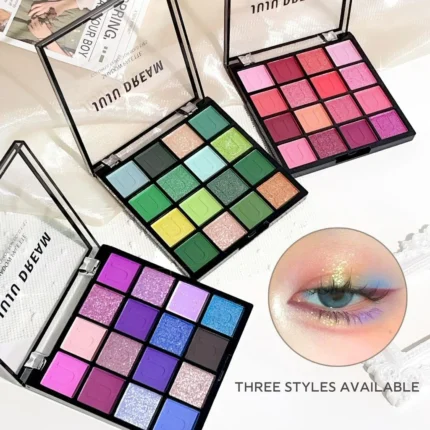 16 Colors Eyeshadow Palette, Koi Mermaid Palette, Wizard of Oz, Pearlescent Matte, Fine Glitter, Macaron Eyeshadow - Image 16