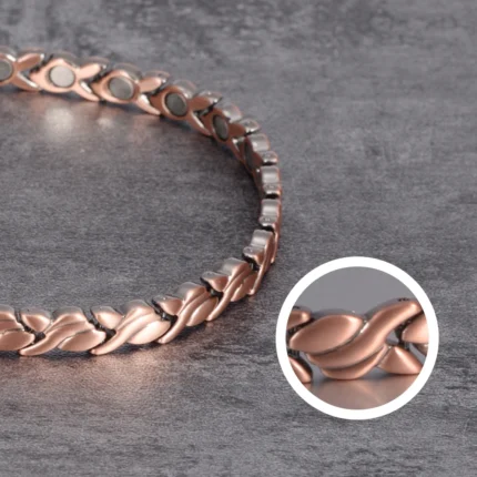 Vinterly Magnetic Pure Copper Bracelets for Women 6.5mm Vintage Chain Health Energy Magnet Arthritis Pain Relief Women Jewelry - Image 4