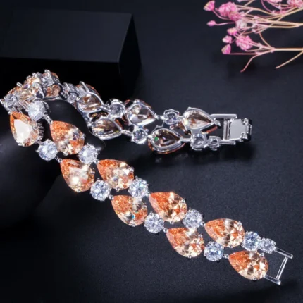 Pera Luxury CZ Green Cubic Zirconia Stone Large Women Charm Bangle Bracelets Bridal Jewelry Accessories for Bridesmaids B029 - Image 22
