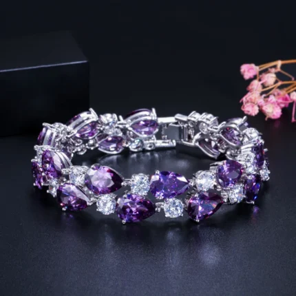 Pera Luxury CZ Green Cubic Zirconia Stone Large Women Charm Bangle Bracelets Bridal Jewelry Accessories for Bridesmaids B029 - Image 9