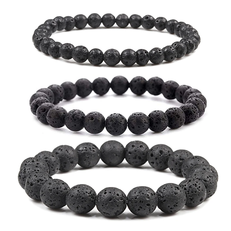 H23a9c5f076d14349ba37fe35e054a9eag.webp Charm Bracelet Natural Stone Beads 6/8/10mm Volcanic Lava Tiger Eye Beads Elastic Bracelets For Men Women Jewelry pulsera hombre - Image 1