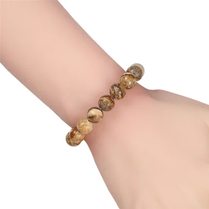 Charm Bracelet Natural Stone Beads 6/8/10mm Volcanic Lava Tiger Eye Beads Elastic Bracelets For Men Women Jewelry pulsera hombre - Image 42