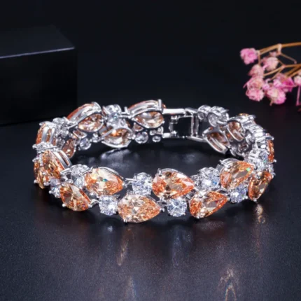 Pera Luxury CZ Green Cubic Zirconia Stone Large Women Charm Bangle Bracelets Bridal Jewelry Accessories for Bridesmaids B029 - Image 11