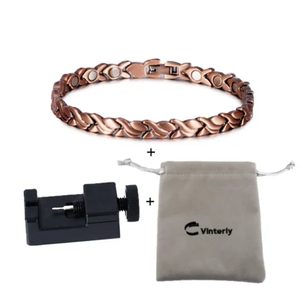 Vinterly Magnetic Pure Copper Bracelets for Women 6.5mm Vintage Chain Health Energy Magnet Arthritis Pain Relief Women Jewelry - Image 10