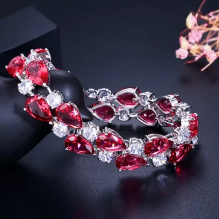 Pera Luxury CZ Green Cubic Zirconia Stone Large Women Charm Bangle Bracelets Bridal Jewelry Accessories for Bridesmaids B029 - Image 5