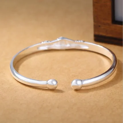 New Retro Female 925 Sterling Silver Jewelry Bracelets Opening Handshake Creative Friendship Bangles  SL004 - Image 5