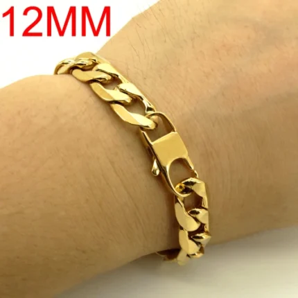 100% Stainless Steel Bracelet 6/8/12 mm 8 Inches Curb Cuban Chain Gold Color Bracelets for Men Women Free Shipping Factory Offer - Image 7