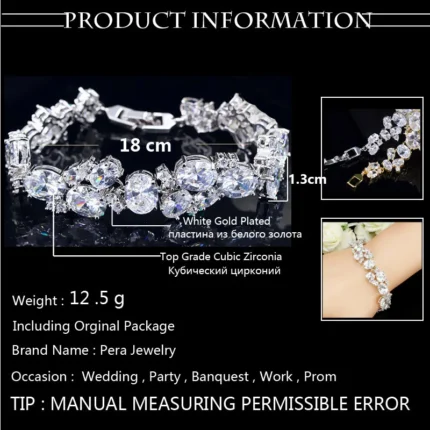 Pera Luxury CZ Green Cubic Zirconia Stone Large Women Charm Bangle Bracelets Bridal Jewelry Accessories for Bridesmaids B029 - Image 6