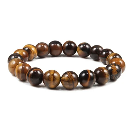 Charm Bracelet Natural Stone Beads 6/8/10mm Volcanic Lava Tiger Eye Beads Elastic Bracelets For Men Women Jewelry pulsera hombre - Image 13