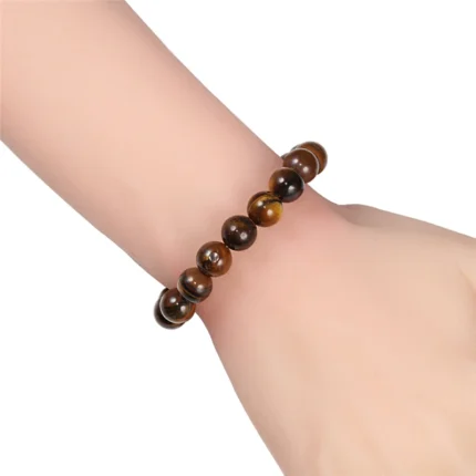 Charm Bracelet Natural Stone Beads 6/8/10mm Volcanic Lava Tiger Eye Beads Elastic Bracelets For Men Women Jewelry pulsera hombre - Image 45