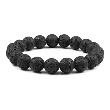 Charm Bracelet Natural Stone Beads 6/8/10mm Volcanic Lava Tiger Eye Beads Elastic Bracelets For Men Women Jewelry pulsera hombre - Image 12