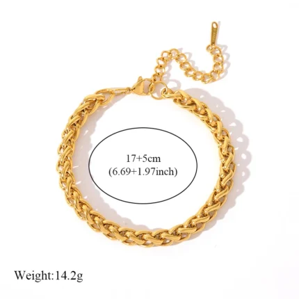 EILIECK 316L Stainless Steel Twisted Bracelet Bangles For Women Trendy 18K Gold Plated Wrist Chain Waterproof Jewelry Gift Party - Image 23