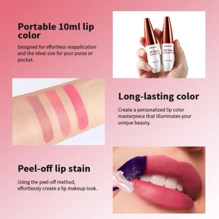 Lip Stain Peel Off 24 Hours Water Resistant Lipsticks Makeup Liquid Lipstick Matte Lipstick for Lips Stick Free Shipping Ink - Image 6