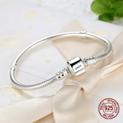 TOP SALE Authentic 100% 925 Sterling Silver 3MM Snake Chain Bangle & Bracelet for Women Luxury Bangle Jewelry 16-23CM - Image 9